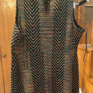 Bar III Black and Multicolor Chevron Midi Dress